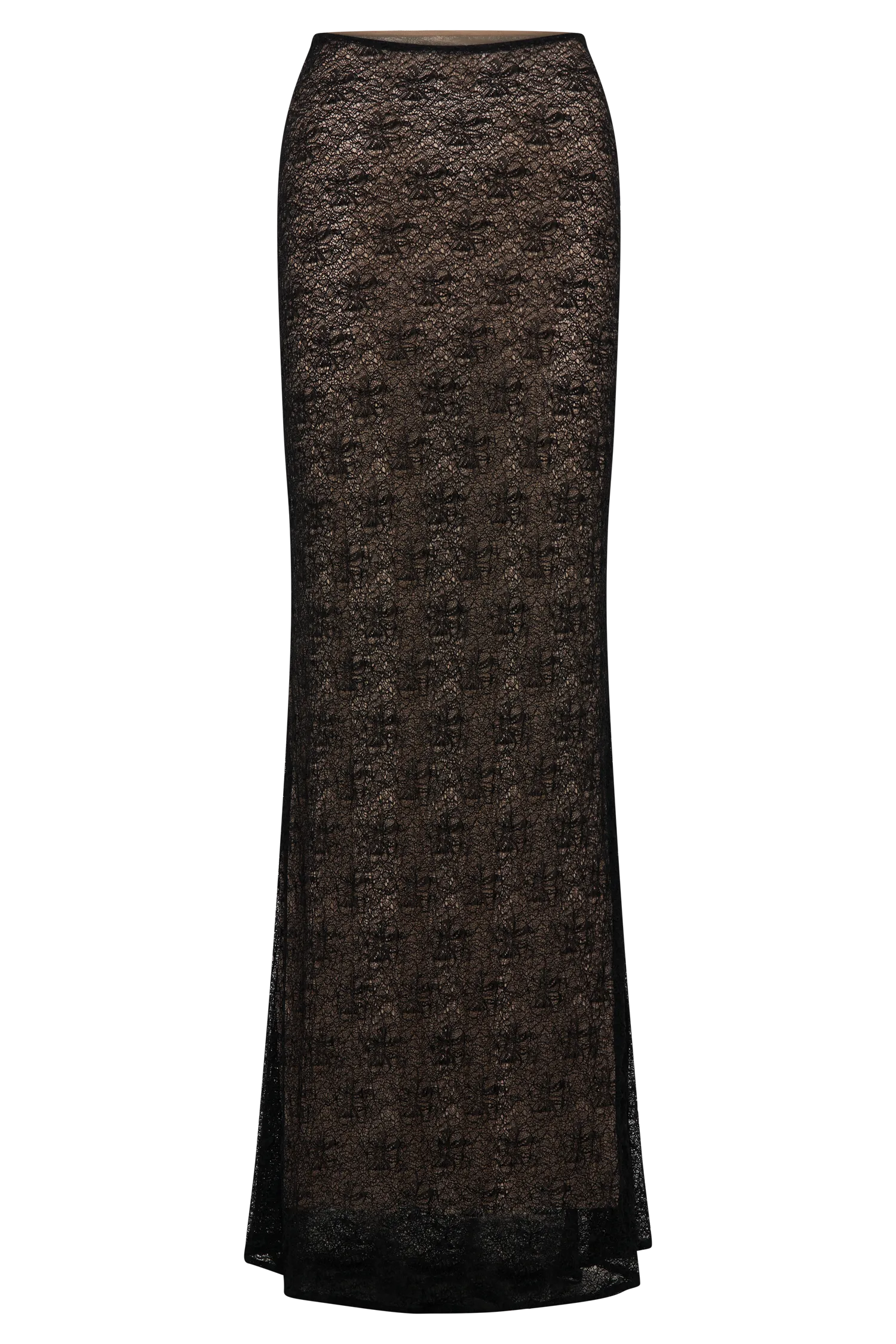 Robyn Sheer Lace Maxi Skirt - Black