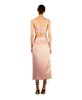 Rose Satin Wrap Skirt