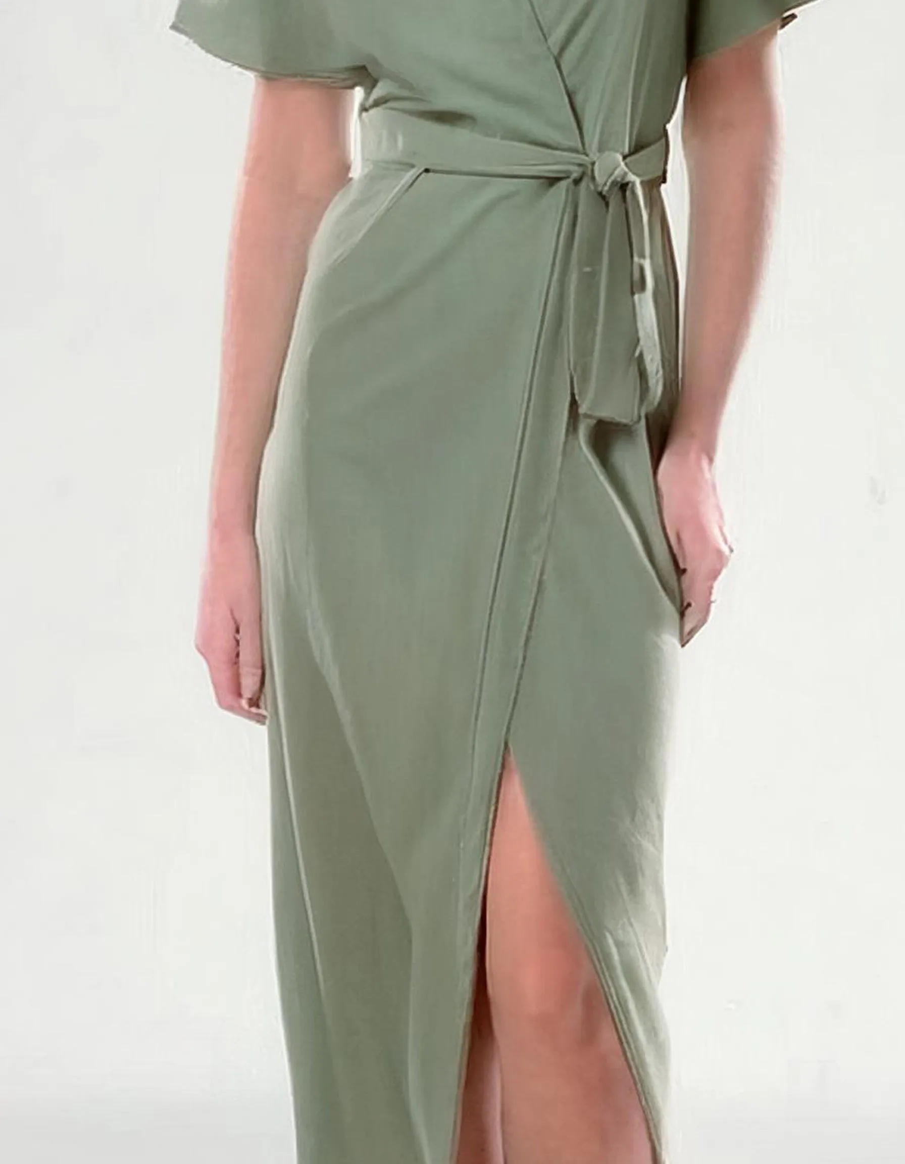 Sage Green Simplicity Wrap Dress