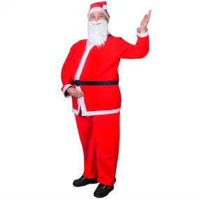 Santa Claus Christmas Costume Set - Premium Quality, One Size Fits Most, Includes Hat, Jacket, Trousers, Belt & Beard