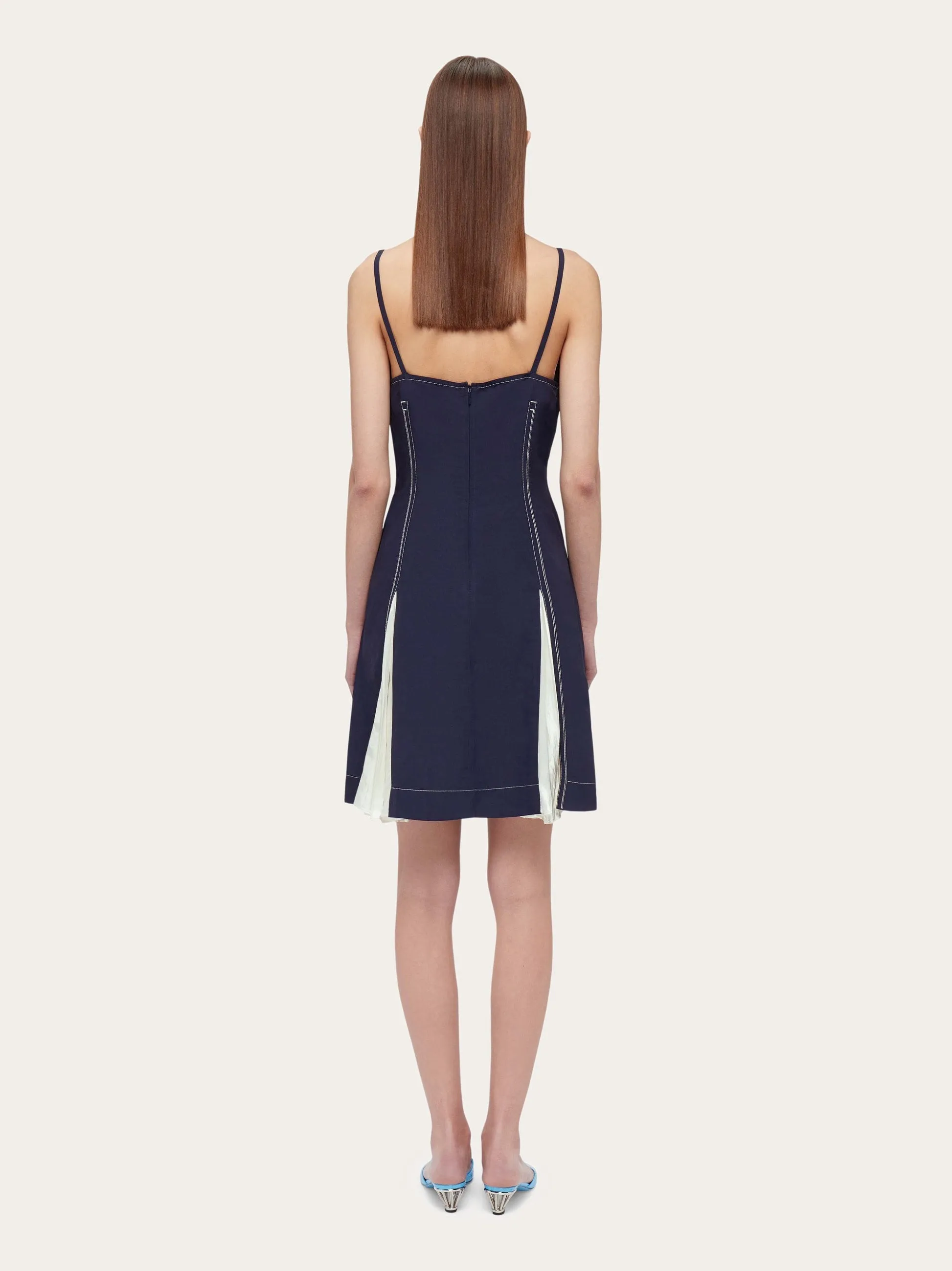 Short Slip Dress With Inlays