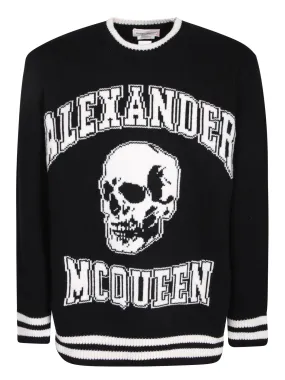 Skull-print wool jumper