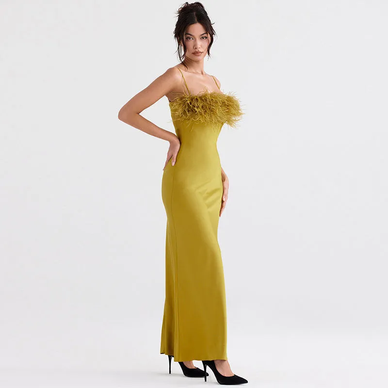 Slip Evening Maxi Dress - Green