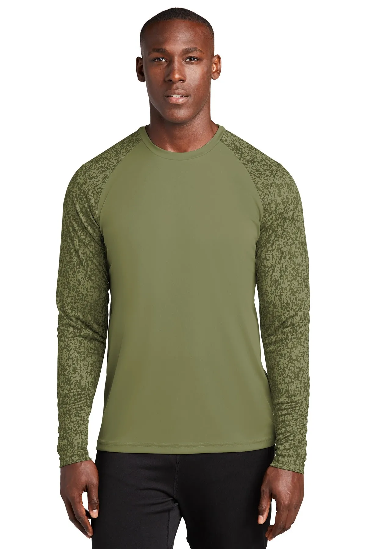 Sport-Tek Long Sleeve Digi Camo Tee. ST460LS