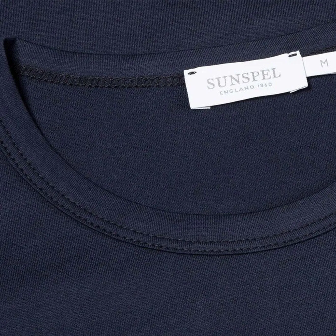 Sunspel Long Sleeve Crew Neck T-Shirt Navy