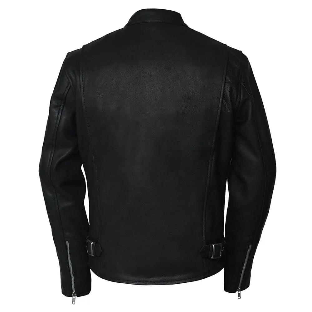 Superb Mens Cow Hide Black Leather Jacket