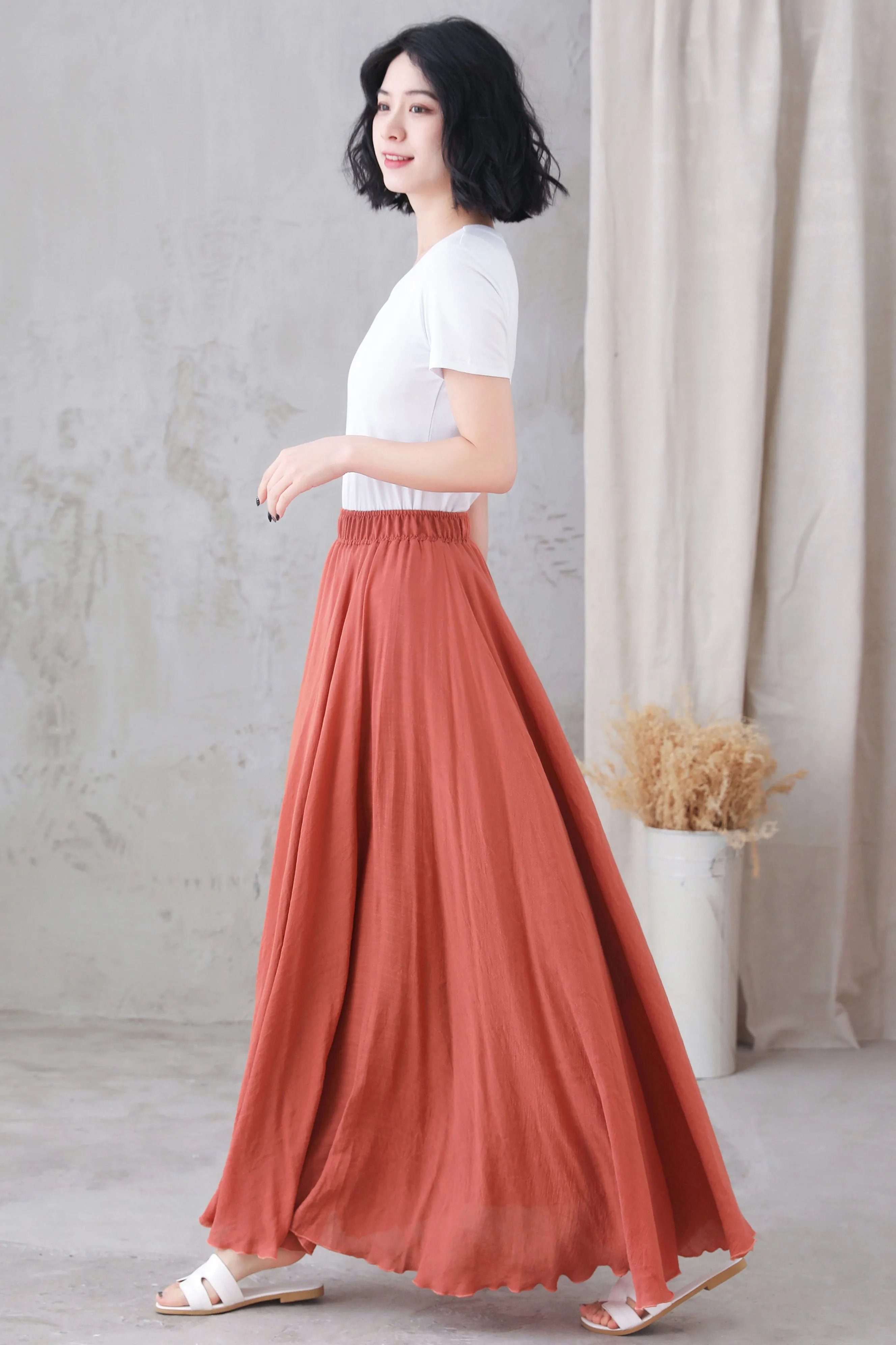 Swing Linen Long Skirt 3298