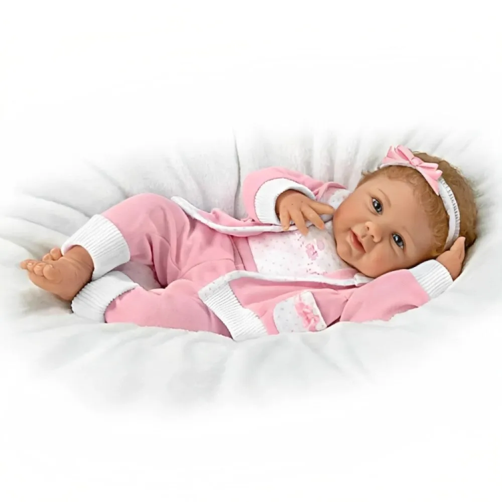 The Ashton - Drake Galleries I Sure Do Love Ewe Lifelike So Truly Real® Baby Girl Doll Magnetic Pacifier Weighted Fully Poseable with Soft RealTouch® Vinyl Skin by Doll Artist Linda Murray 19"-Inches