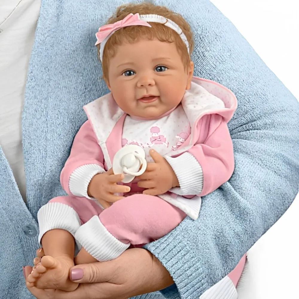 The Ashton - Drake Galleries I Sure Do Love Ewe Lifelike So Truly Real® Baby Girl Doll Magnetic Pacifier Weighted Fully Poseable with Soft RealTouch® Vinyl Skin by Doll Artist Linda Murray 19"-Inches