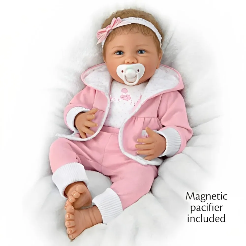 The Ashton - Drake Galleries I Sure Do Love Ewe Lifelike So Truly Real® Baby Girl Doll Magnetic Pacifier Weighted Fully Poseable with Soft RealTouch® Vinyl Skin by Doll Artist Linda Murray 19"-Inches