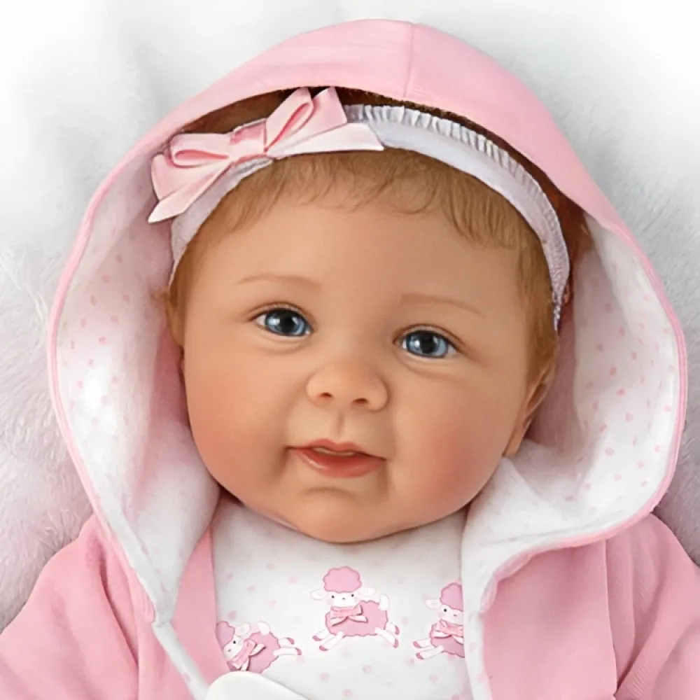 The Ashton - Drake Galleries I Sure Do Love Ewe Lifelike So Truly Real® Baby Girl Doll Magnetic Pacifier Weighted Fully Poseable with Soft RealTouch® Vinyl Skin by Doll Artist Linda Murray 19"-Inches