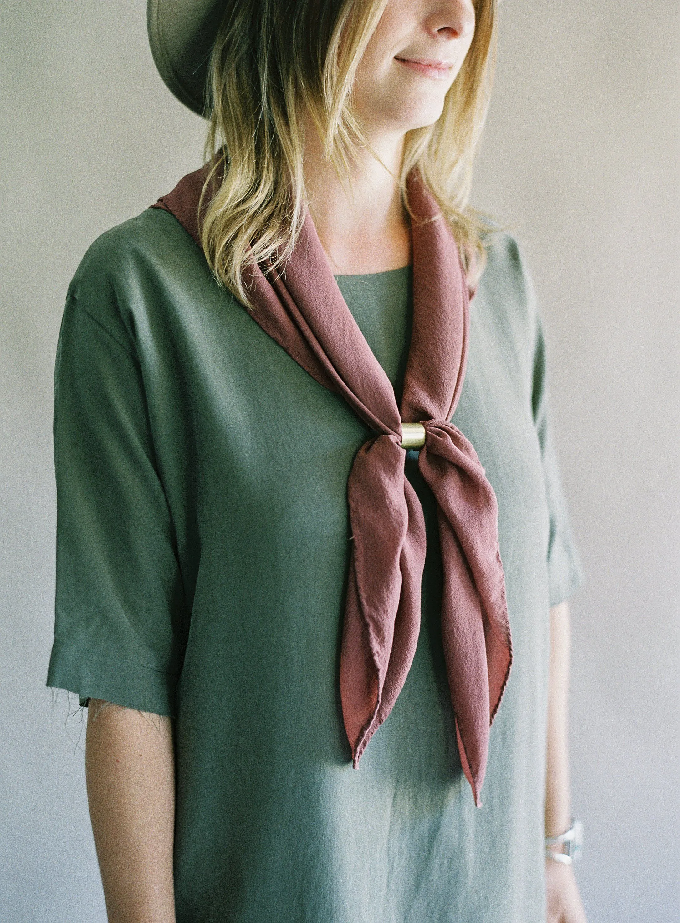 'The Classic' Washable Silk Scarf in Copper