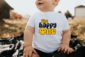 The happy One baby t-shirt,1st birthday, toddler  birthday , white birthday t-shirt, happy dude, happy boy tee.