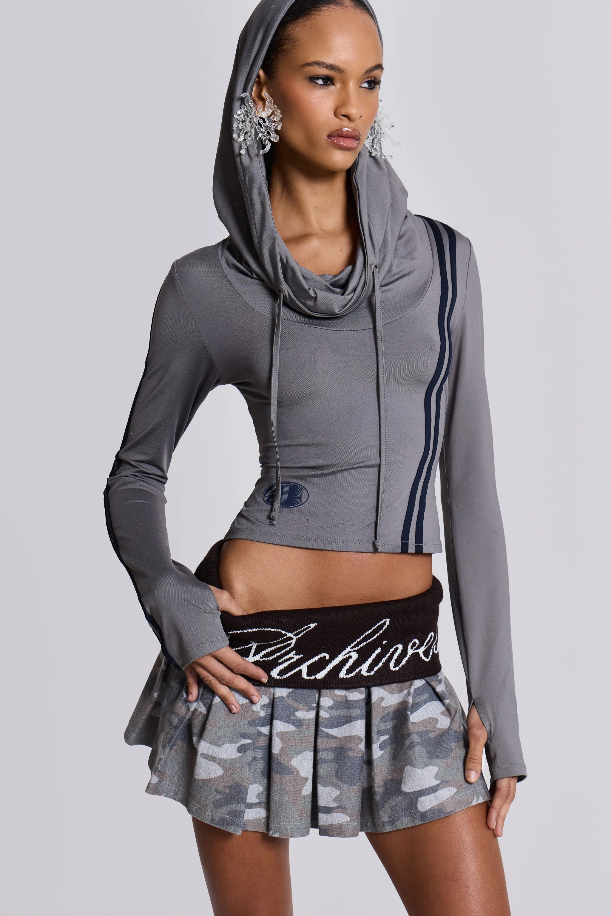 Trackstar Hooded Cowl Top