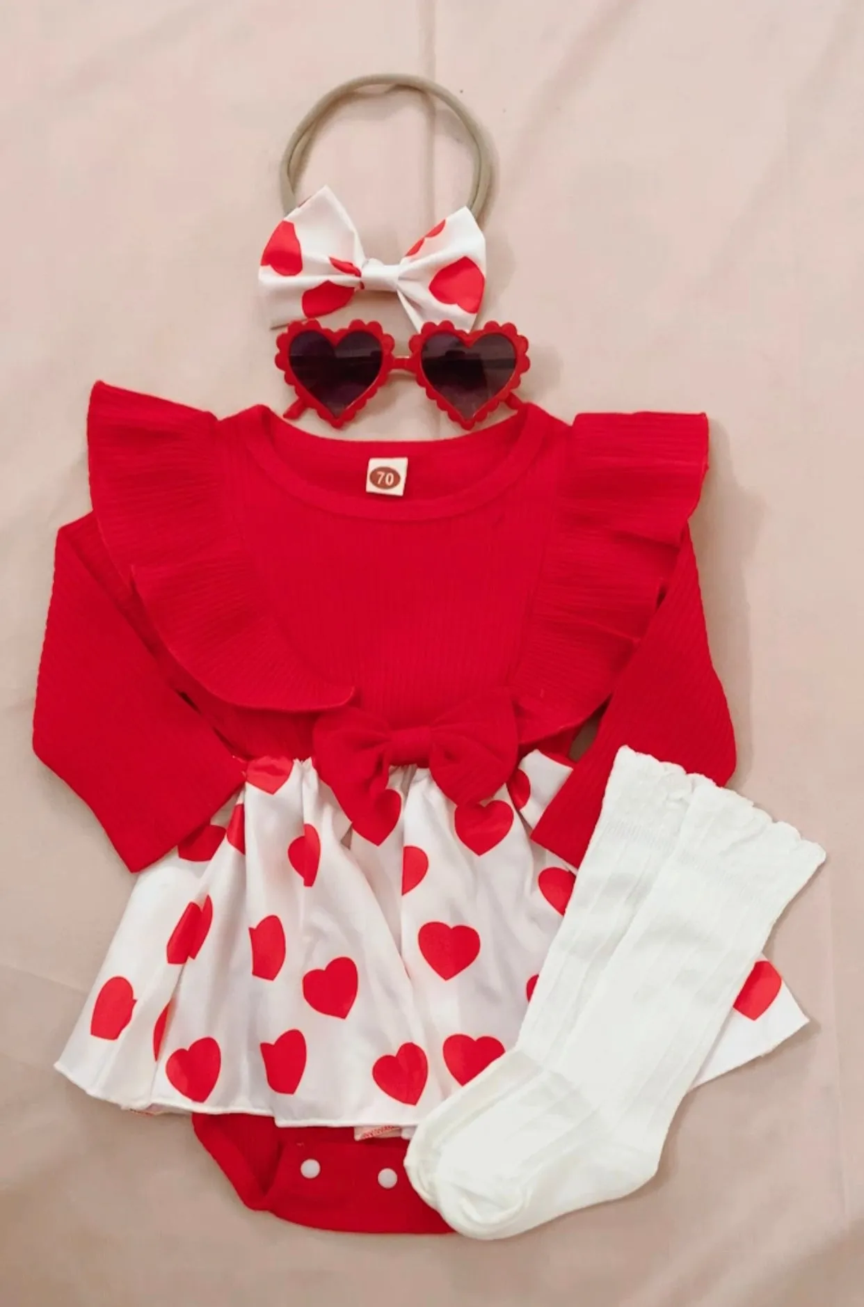 Valentines Red Romper