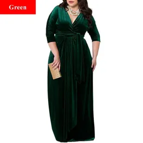 Velour Sursplice Evening Maxidress at Bling Brides Bouquet - Online Bridal Store