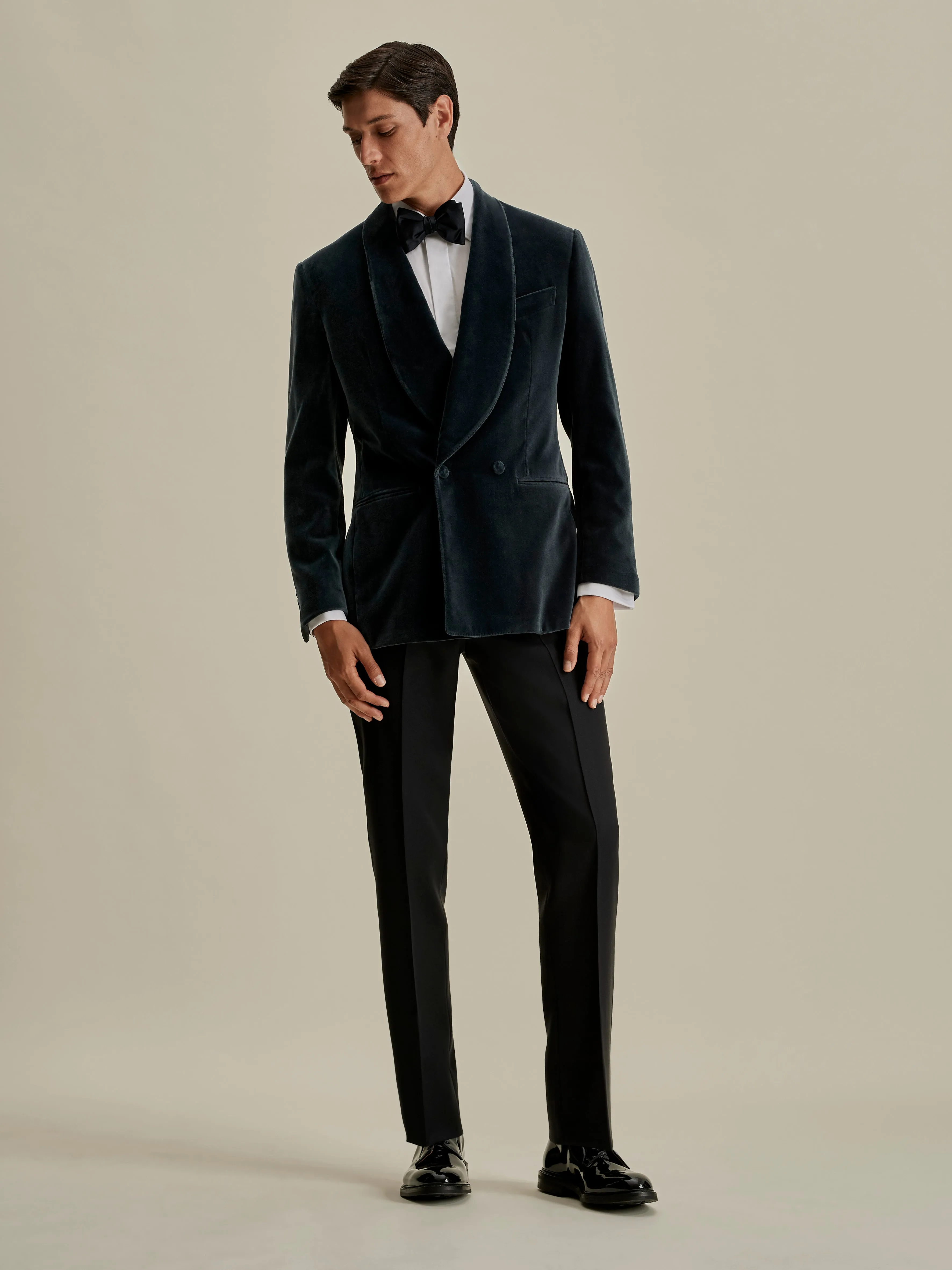 Velvet Double Breasted Shawl Lapel Dinner Jacket