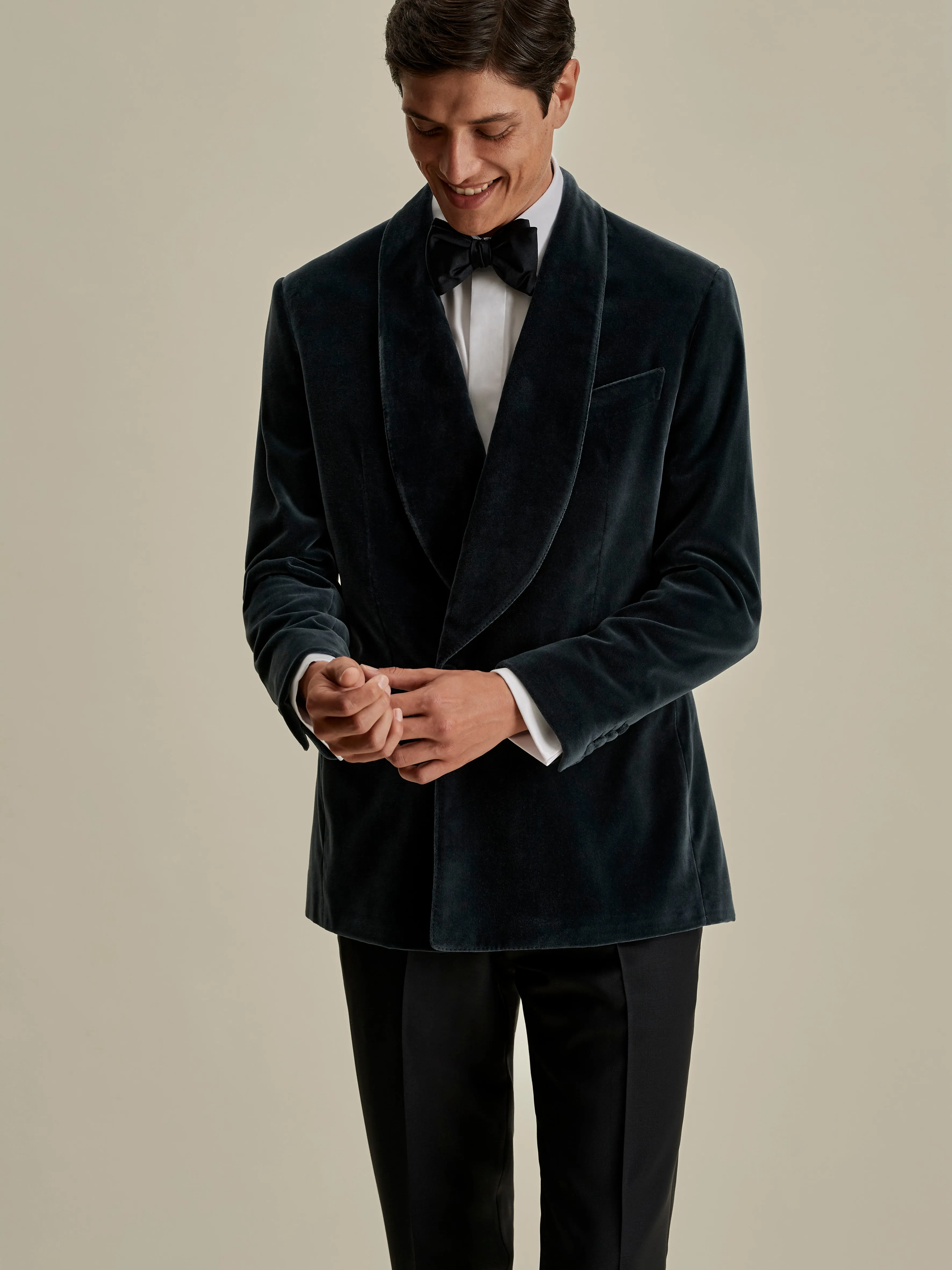 Velvet Double Breasted Shawl Lapel Dinner Jacket