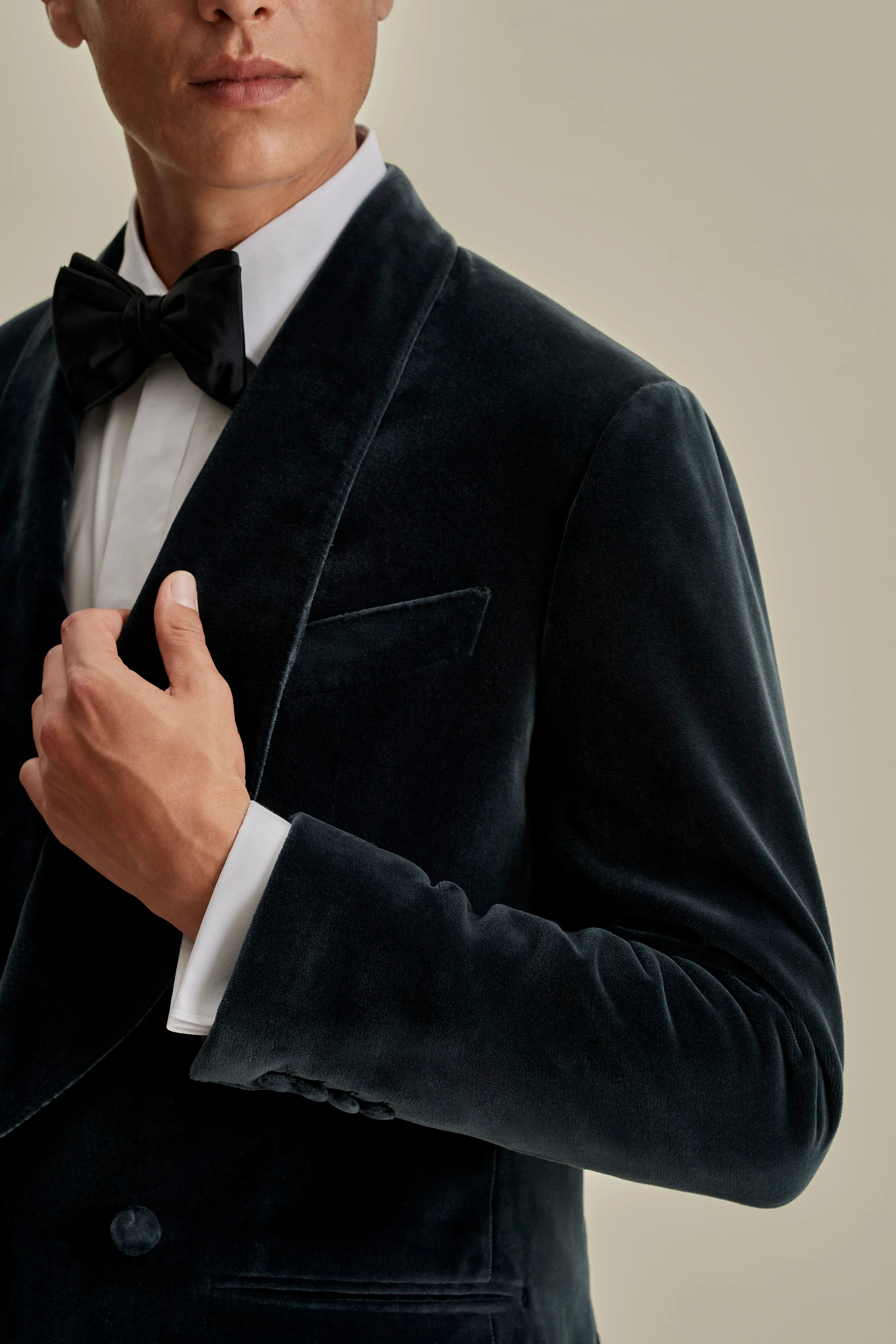 Velvet Double Breasted Shawl Lapel Dinner Jacket