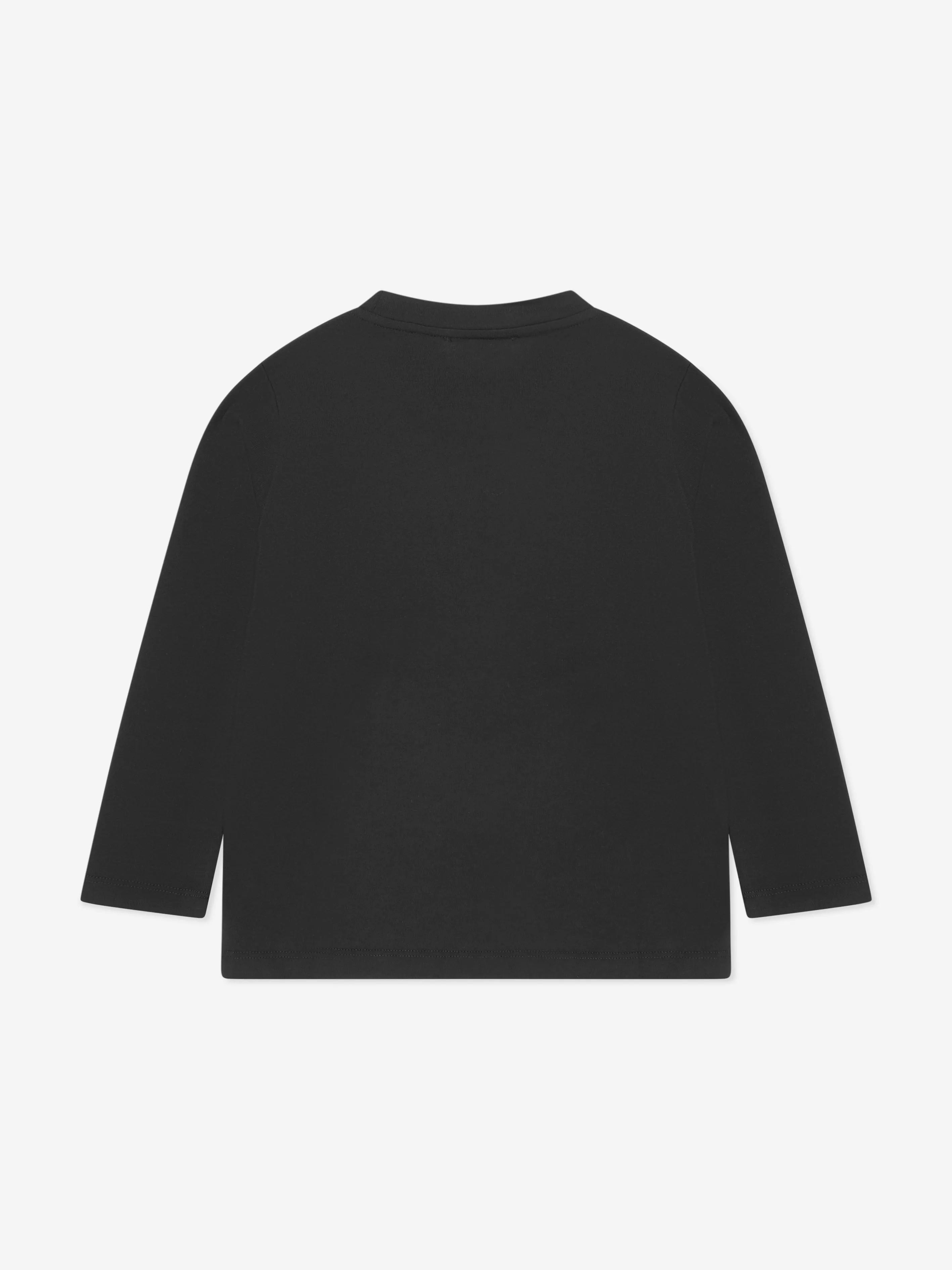 Versace Kids Long Sleeve Logo T-Shirt in Black