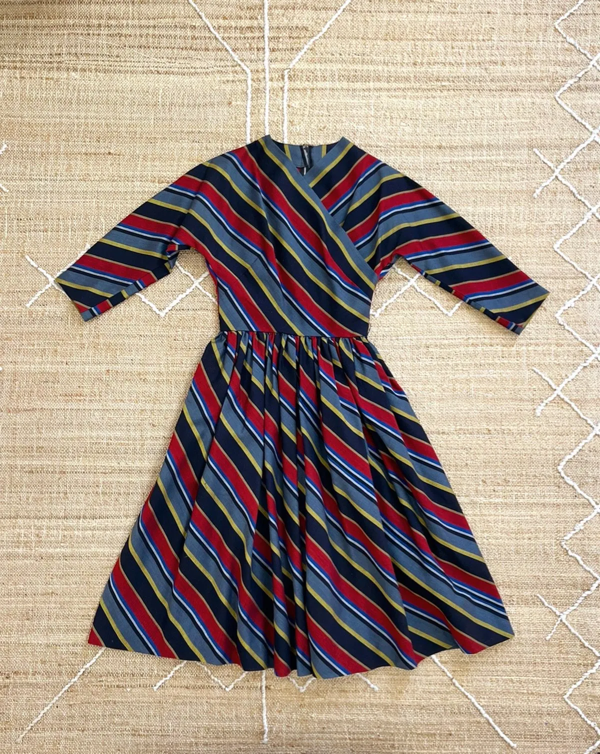 Vintage 50's Stripe Wrap Dress