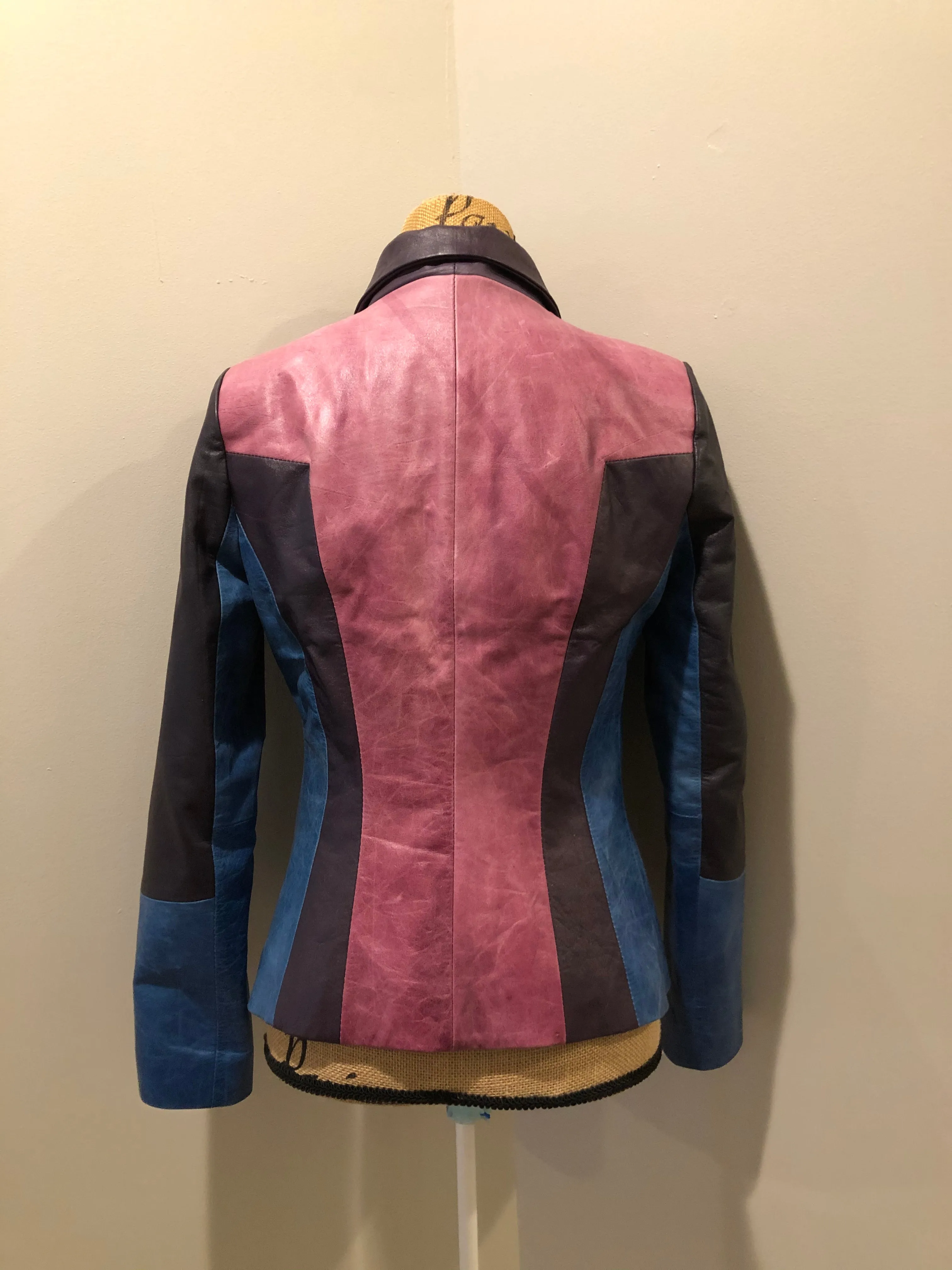 Vintage Purple and Blue Leather Jacket, SOLD