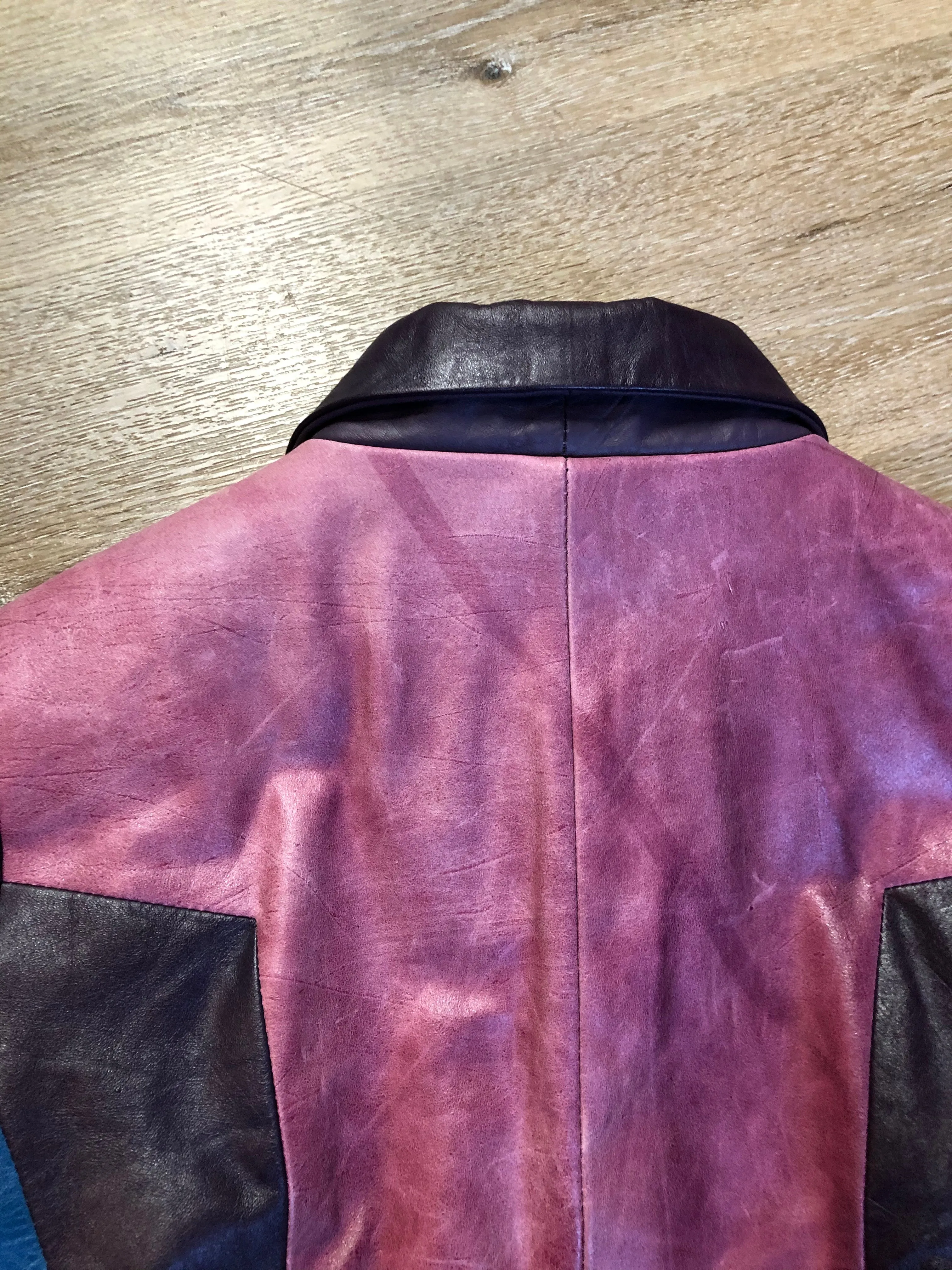 Vintage Purple and Blue Leather Jacket, SOLD