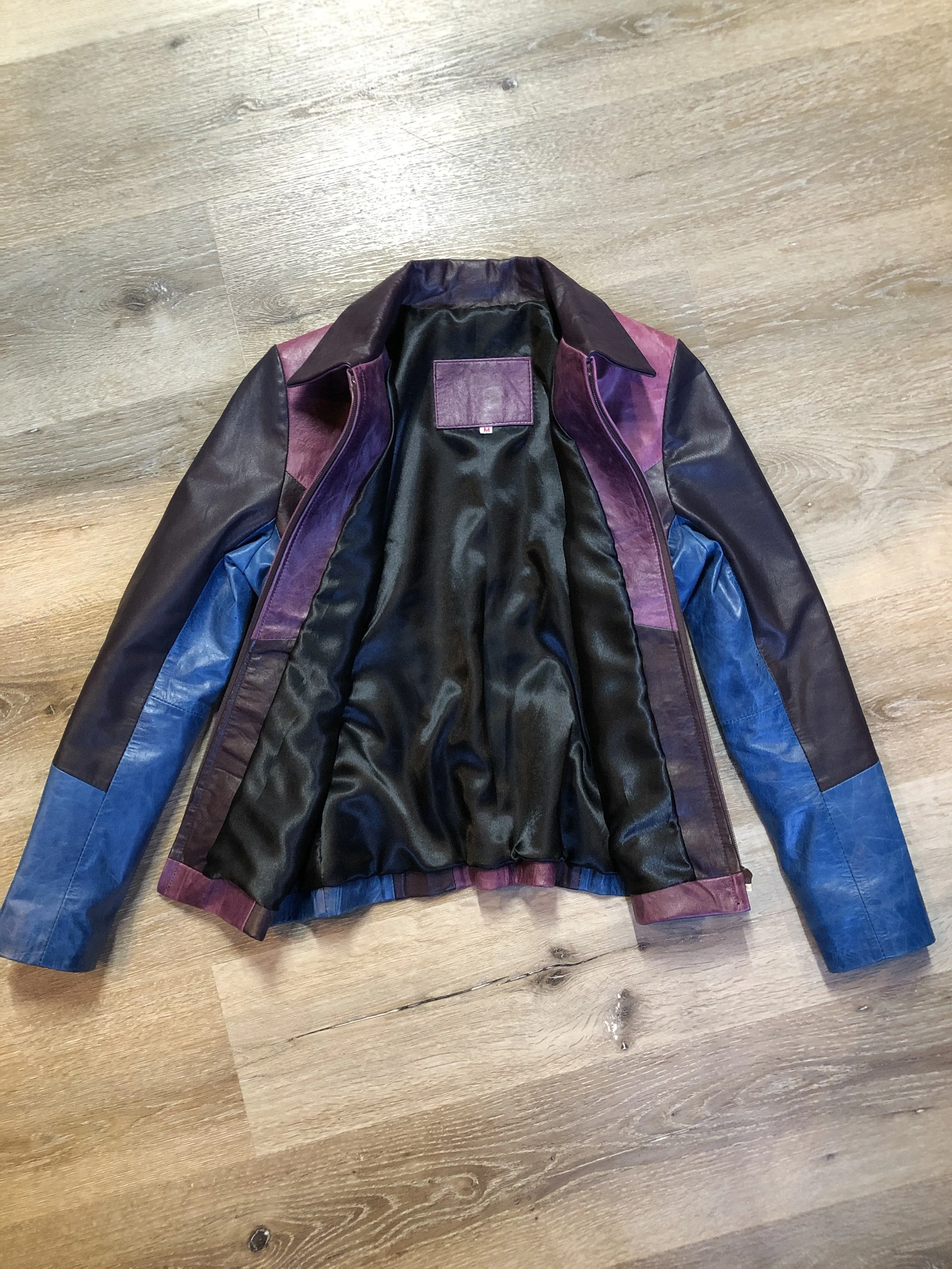 Vintage Purple and Blue Leather Jacket, SOLD