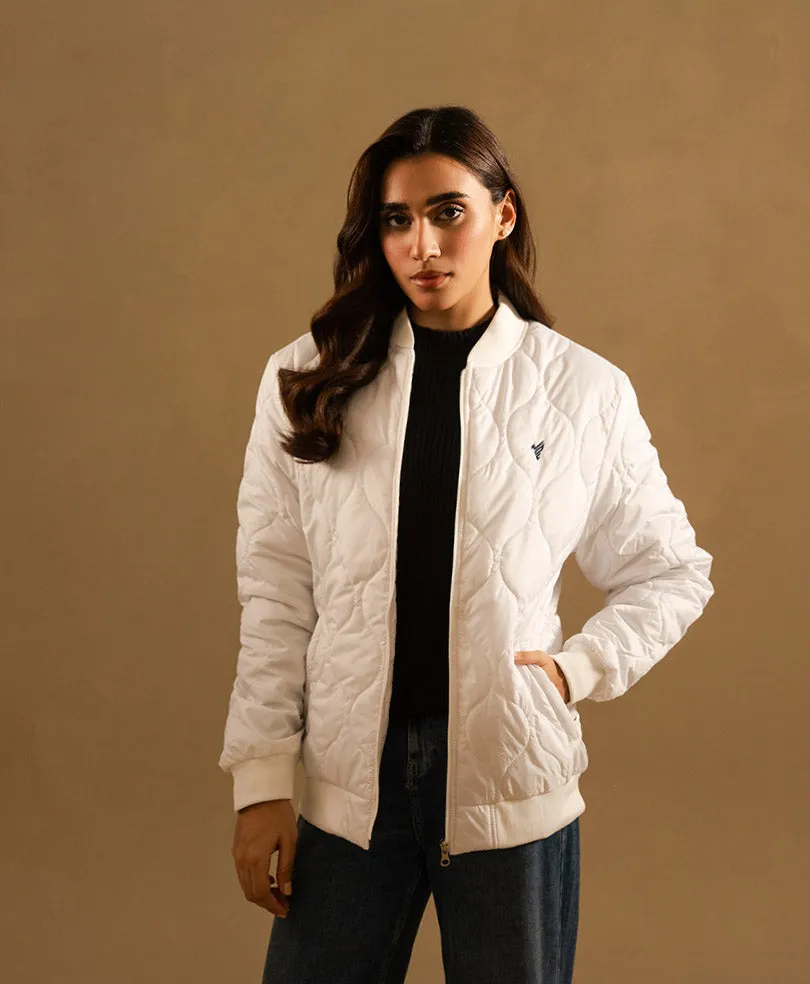 White Diamond Quilted Jacket (Women)