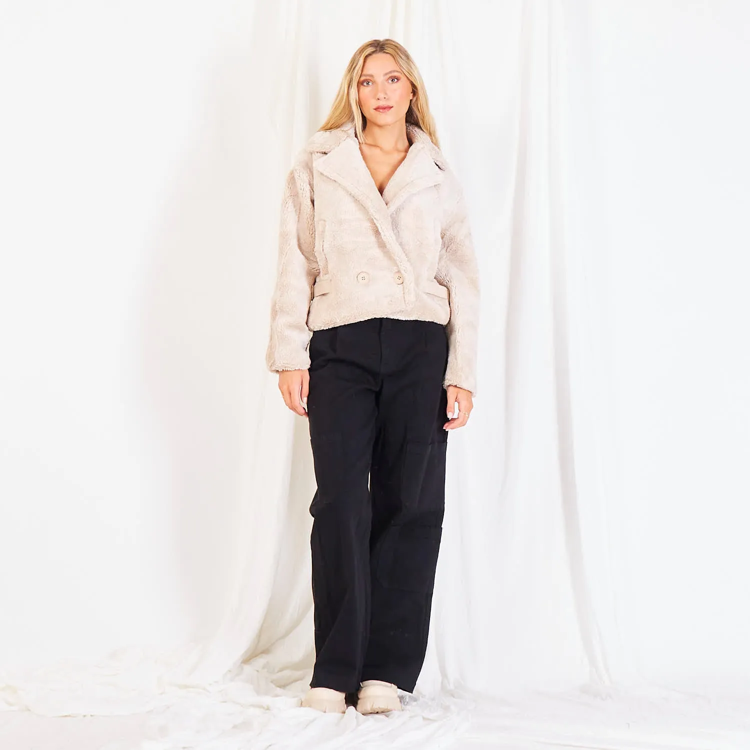 Wholesale sherpa cropped jacket