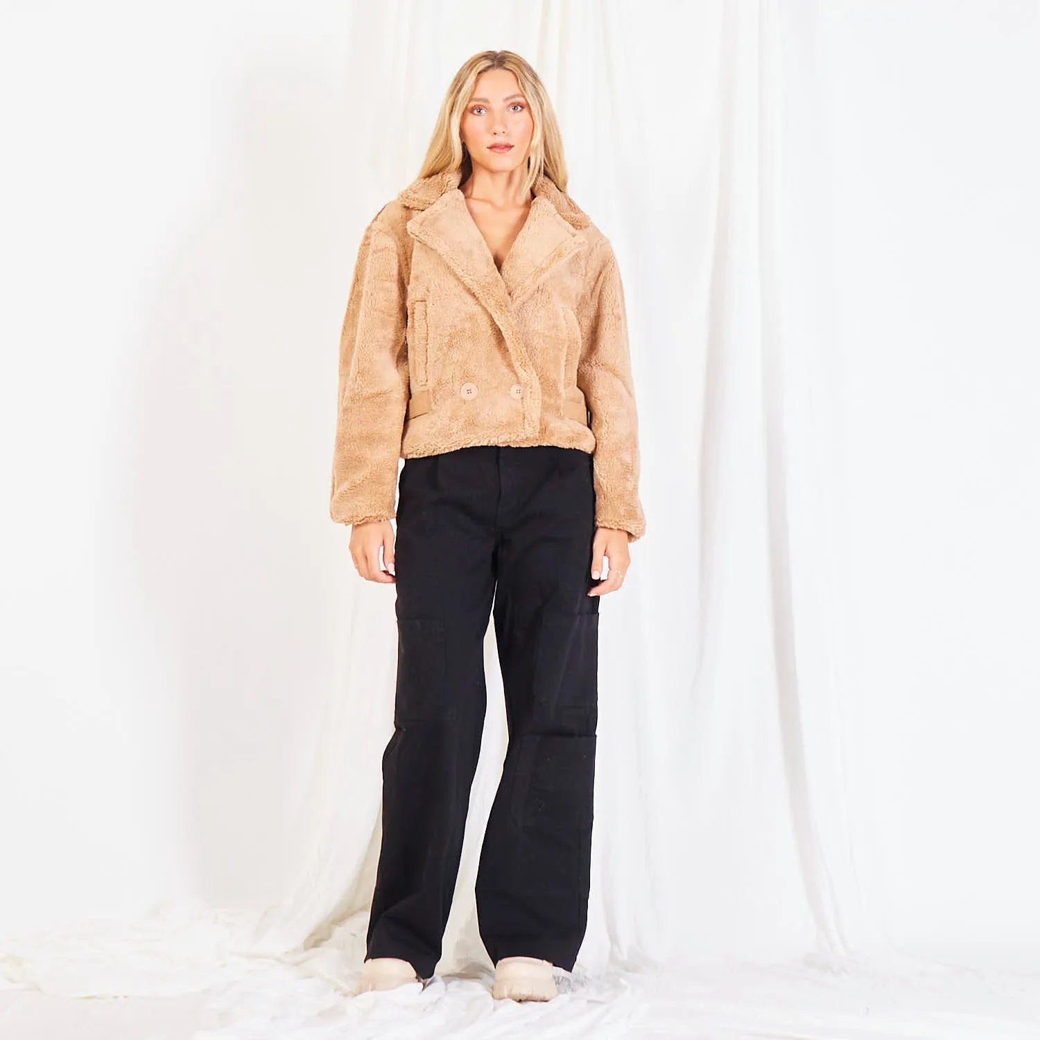 Wholesale sherpa cropped jacket