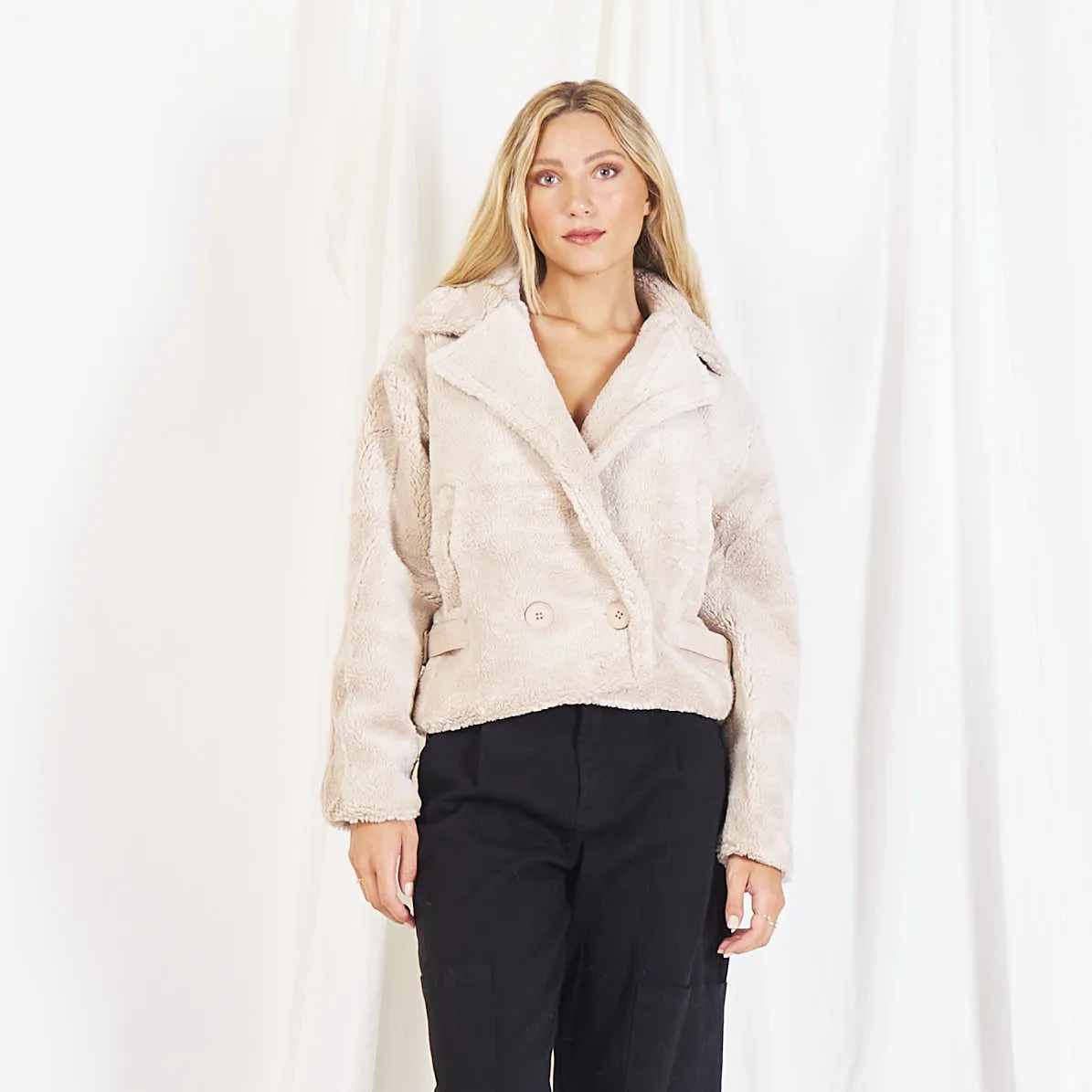 Wholesale sherpa cropped jacket