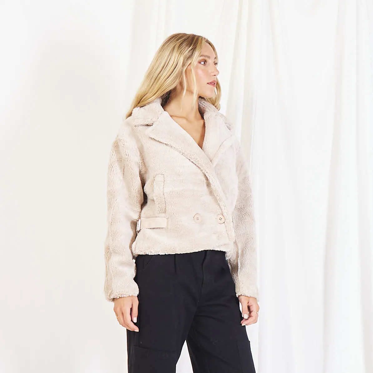 Wholesale sherpa cropped jacket