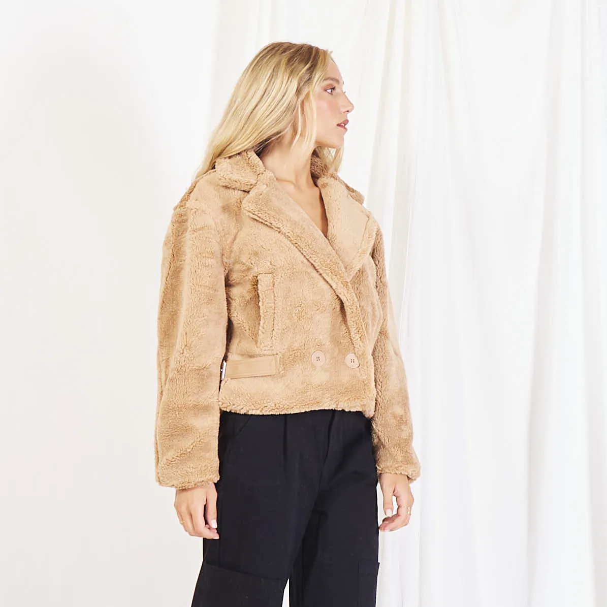 Wholesale sherpa cropped jacket