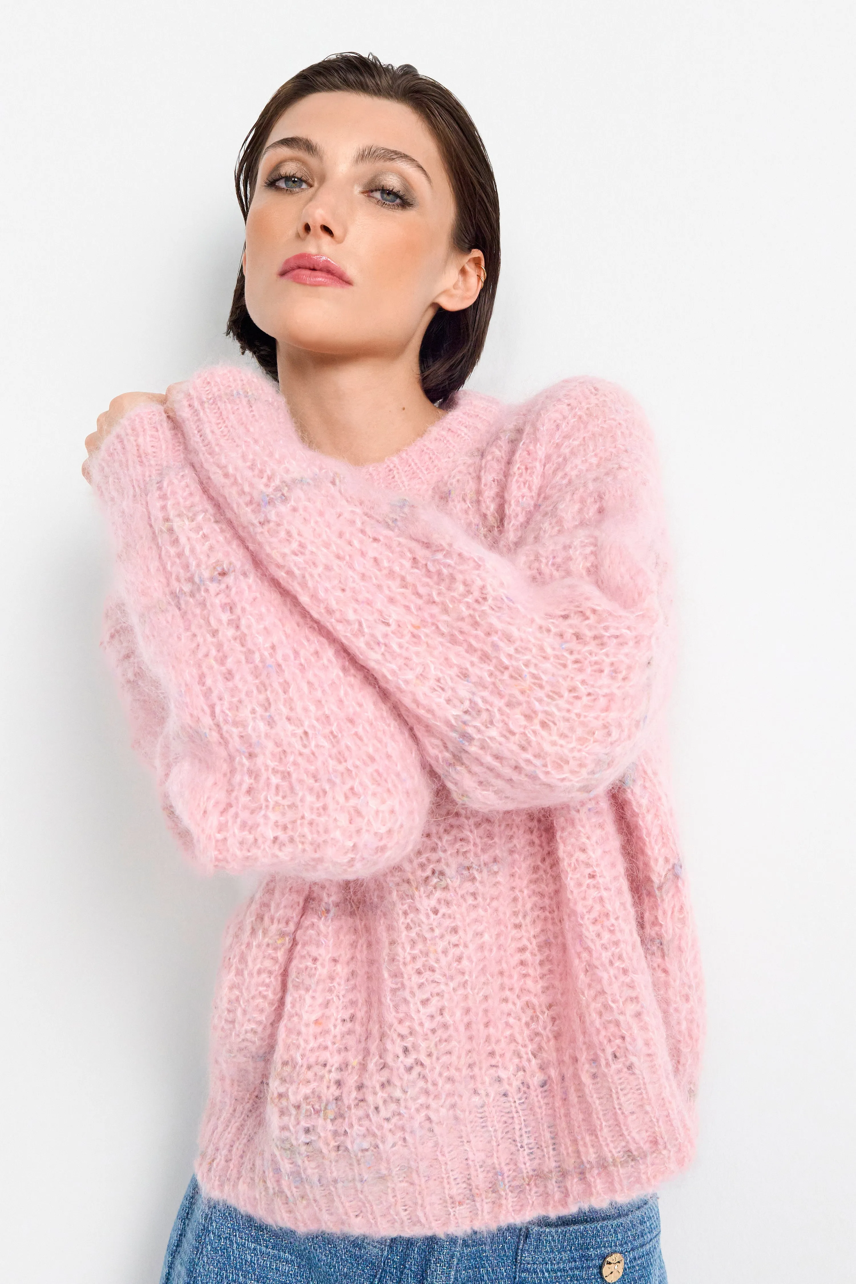 Wollpullover in Pastellrosa