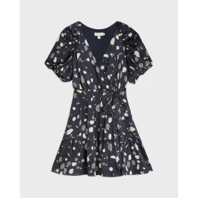 Women Wmd-Steviee-Puff Sleeve Faux Wrap Dress - Navy