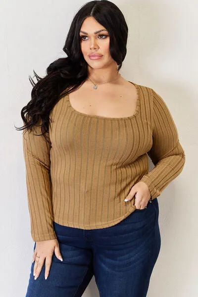 Women's Basic Bae Full Size Ribbed Long Sleeve T-Shirt