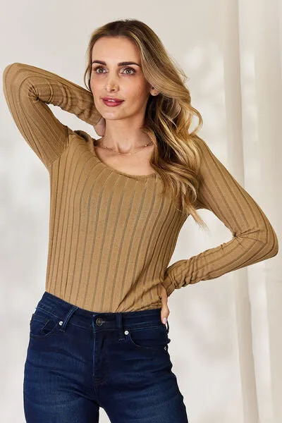 Women's Basic Bae Full Size Ribbed Long Sleeve T-Shirt