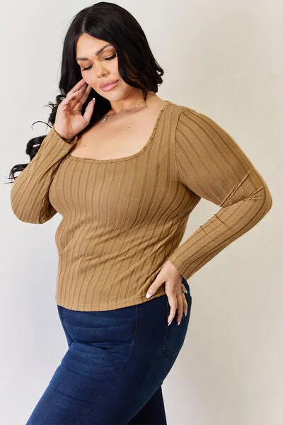 Women's Basic Bae Full Size Ribbed Long Sleeve T-Shirt