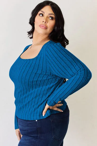 Women's Basic Bae Full Size Ribbed Long Sleeve T-Shirt