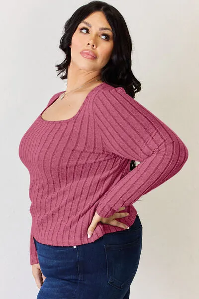 Women's Basic Bae Full Size Ribbed Long Sleeve T-Shirt