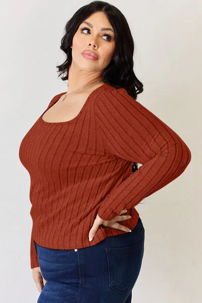 Women's Basic Bae Full Size Ribbed Long Sleeve T-Shirt