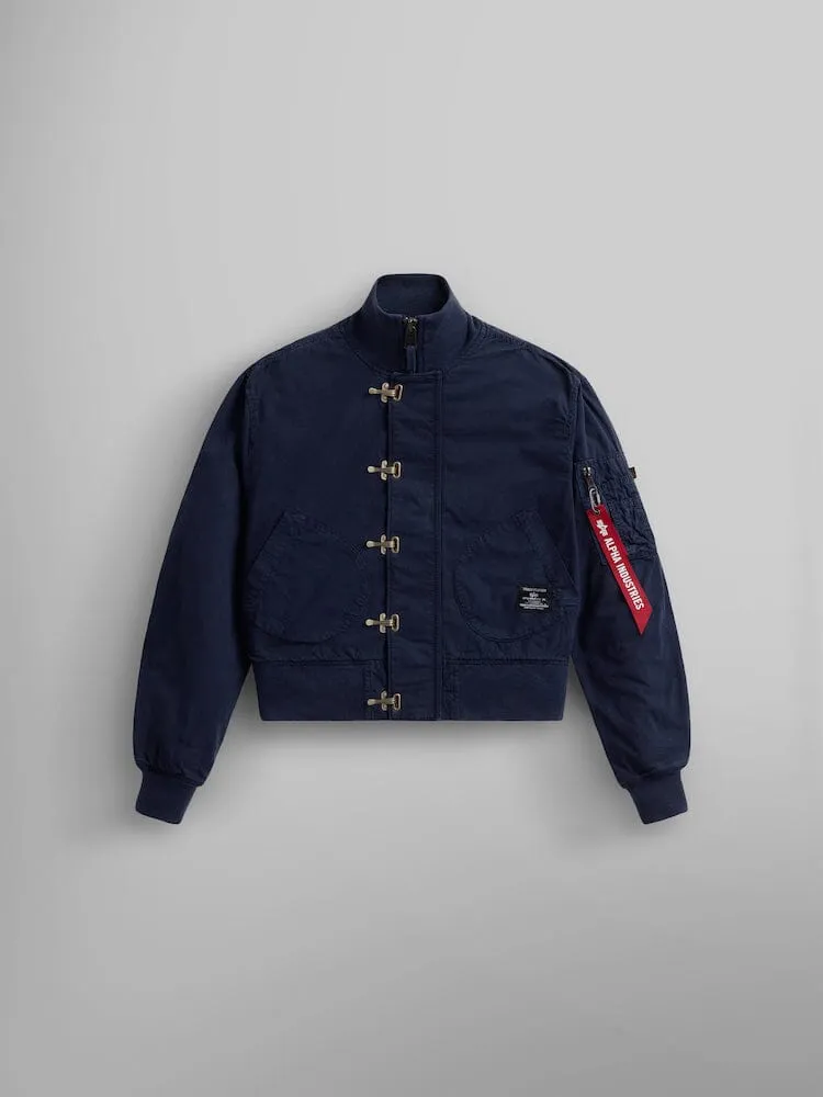 WOMEN'S CROPPED US NAVY DECK HOOKED MOD JACKET